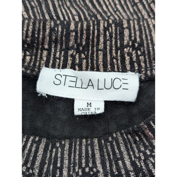 Stella‎ Luce Dress Women's Medium Fit & Flare Sleeveless Black Bronze Metallic - Picture 4 of 8